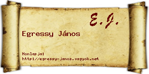 Egressy János névjegykártya