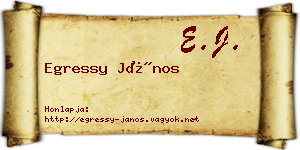 Egressy János névjegykártya