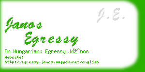 janos egressy business card